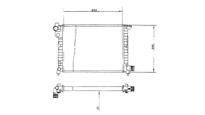 Radiator racire Peugeot 106 (1_), 08.1991-11.1994, Motorizare 1, 4 D 37kw Diesel, tip climatizare Cu/fara AC, cutie Manuala, dimensiune 530x320x23mm, Cu lipire fagure mecanica, Aftermarket