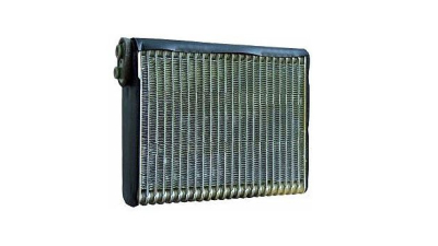 Evaporator aer conditionat Peugeot 307, 2001-2008 motor 1.4, 1.6, 2.0, benzina; 1.4 HDI, 1.6 HDI, 2.0 HDI, diesel, full aluminiu brazat, 205x250x58 mm, iesire 15, 4 mm, intrare 18, 2 mm, Denso, tehnologie cu curgere paralela, 