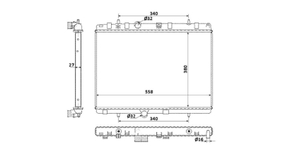 Radiator racire Peugeot 301, 2012- 1,2 52kw; 1,6 85kw; 1,6 Hdi 68kw , Diesel/Benzina, Manual, Cu/fara AC, 545x380x34, Cu lipire fagure mecanica Aftermarket