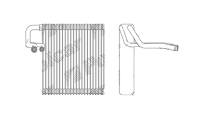 Evaporator aer conditionat Peugeot 207, 2006- motor 1.4, benzina; 1.4 HDI, 1.6 HDI, diesel, full aluminiu brazat, 225x207x48 mm, mm, mm, tehnologie cu curgere paralela, , 