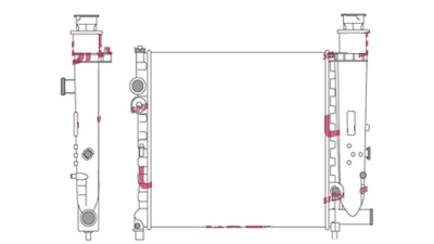 Radiator racire Peugeot 309 GTI, 10.1985-04.1989, motor 1.9, 96 kw, benzina, cutie manuala, fara AC, 390x377x34 mm, SRLine, aluminiu/plastic 