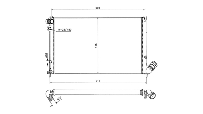Radiator racire Peugeot 406, 08.1995-08.2000, Motorizare 1, 8 66/81kw; 2, 0 97kw Benzina, tip climatizare cu AC, cutie Automata, , cu conectori rapizi iesire, dimensiune 640x415x34mm, Cu lipire fagure mecanica, Aftermarket