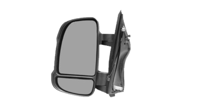 Oglinda exterioara Citroen Jumper, Fiat Ducato, Peugeot Boxer, 2006-, partea Stanga, culoare sticla crom, sticla convexa, cu carcasa neagra, cu incalzire, ajustare electrica, 735440417; 735480961; 735517100