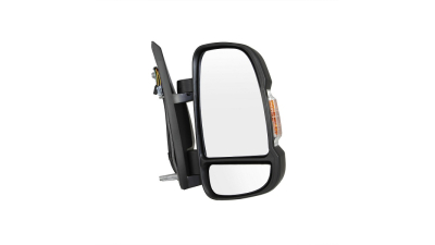 Oglinda exterioara Fiat Ducato (250), Peugeot Boxer (250), Citroen Jumper (250), 09.06-08.14, Dreapta, reglare electrica; carcasa neagra; incalzita; scurt; geam convex; cromat; 8 pini; cu semnalizare galbena; brat 9 cm