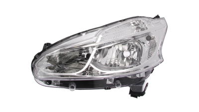 Far Peugeot 208, 04.2012-, Electric, tip bec H7+H7, omologare ECE, cu motoras, cu lumini de zi, 9674214080; 9802221880, Stanga, marca TYC