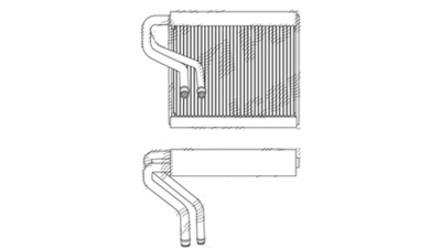 Evaporator aer conditionat Peugeot 308, 2013- motor 1.6 e-HDI, 2.0 HDI, diesel; 1.2 PureTech, 1.6 THP, benzina, full aluminiu brazat, 200x235x38 mm, iesire 11, 6 mm, intrare 14, 4 mm, tehnologie cu curgere paralela, 