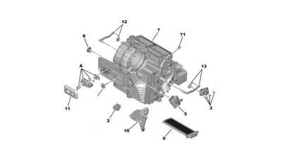 Evaporator aer conditionat Peugeot 308 GT, 2013- motor 2.0 HDI, diesel; 195x238x50 mm, full aluminiu brazat;, mm, mm, mm, , 