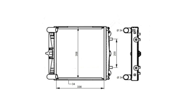 Radiator racire Porsche 911 (996) Carrera/Carrera 4, 1997-07.2001 Motorizare 3, 4 B6 221kw, Porsche Boxster (986), 1996-08.1999 Motor 2, 5 B6 150kw Benzina, tip climatizare cu/fara AC, cutie M/A, modul dreapta, dimensiune 355x350x32mm, Cu lipire fagure pr