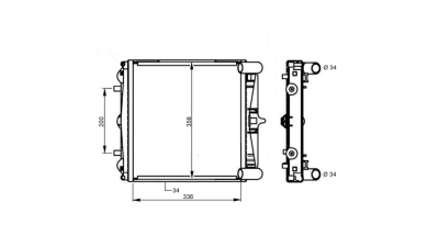 Radiator racire Porsche 911 (996) Carrera/Carrera 4, 1997-07.2001 Motorizare 3, 4 B6 221kw, Porsche Boxster (986), 1996-08.1999 Motor 2, 5 B6 150kw Benzina, tip climatizare cu/fara AC, cutie M/A, modul stanga, dimensiune 350x355x32mm, Cu lipire fagure pri