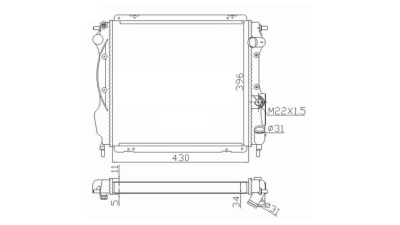 Radiator racire Renault Clio 1, 05.1990-02.1998, Motorizare 1, 7 68kw; 1, 8 66/70/81kw Benzina, tip climatizare cu AC, cutie Manuala/ Automata, cu AC, dimensiune 430x400x34mm, Cu lipire fagure mecanica, Aftermarket