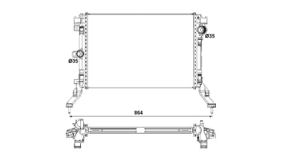 Radiator racire Renault Laguna 3 (T), 09.2007-2015 2,0 Dci 96/127/110kw; 2,0 T 125kw Cv Automata Diesel/Benzina, Manual, Cu/fara AC, 686x363x32, Cu lipire fagure prin brazare J.DEUS