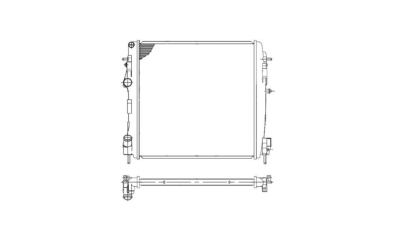 Radiator racire Renault Kangoo, 07.2001-06.2008 1,2 44/55kw, 1,5 Dci 59kw; 2,6 70kw Cv Manuala/Automata; 1,9 Dci 62kw Cu/Fara Ac Benzina/Diesel, Manual, cu AC, 462x470x34, Cu lipire fagure mecanica Original (VALEO)