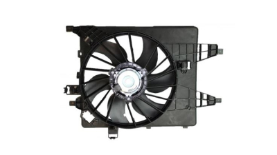 GMV radiator electroventilator Renault Kangoo (W), 2008-, motor 1.5 dci, diesel, 1.6, benzina, 384 mm; 2 pini, fara pre-rezistor, 