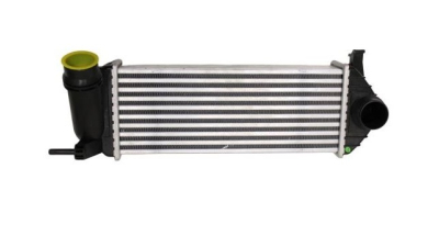 Intercooler Mercedes Citan (W415), 11.2012-, motor 108/109/111CDI 1.5 CDI 55/66/80kw, diesel, 1.2 T 84kw, benzina, cu/fara AC, aluminiu brazat/plastic, 375x144x64 mm, SRLine, 