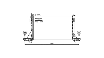 Radiator racire Renault Master 02.2010- Motor 2, 3 Dci 74/92/107kw, Nissan Nv400 11.2011-09.2016 Motor 2, 3 Dci 74/92/107kw, Opel Movano Motor 2, 3 Cdti 74/92kw Diesel, tip climatizare fara AC, cutie Manuala, dimensiune 775x469x28mm, Cu lipire fagure prin