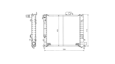 Radiator racire Saab 9000, 09.1984-09.1993, Motorizare 2, 0 94kw; 2, 3 107kw Benzina, cutie M/A, dimensiune 420x400x30mm, Cu lipire fagure prin brazare, DEUS