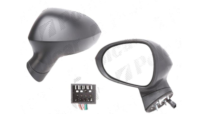 Oglinda exterioara Seat Ibiza (6j), 04.2008-04.2012; Ibiza (6j), 04.2012-, Stanga, reglare electrica; carcasa neagra; incalzita; geam convex; 5 pini