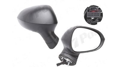 Oglinda exterioara Seat Ibiza (6j), 04.2008-04.2012; Ibiza (6j), 04.2012-, Dreapta, reglare electrica; carcasa neagra; incalzita; geam convex; 5 pini