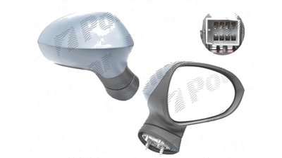 Oglinda exterioara Seat Ibiza (6j), 04.2008-04.2012; Ibiza (6j), 04.2012-, Dreapta, reglare electrica; grunduita; incalzita; geam convex; cromat; pliere electrica; 7 pini