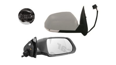 Oglinda exterioara Skoda Octavia Ii/Tour 2 (1z3/1z5), 06.2004-2008, Dreapta, reglare electrica; grunduita; incalzita; geam convex; cromat; 6 pini; cu semnalizare