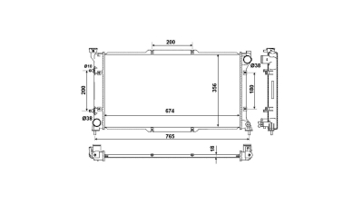 Radiator racire Subaru Legacy 07.1995-10.1998, Motorizare 2, 0 85kw; Benzina, tip climatizare Cu/fara AC, cutie automata, tip Calsonic, diametru intrare/iesire 38/38mm, dimensiune 674x356x18mm, Cu lipire fagure prin brazare, Aftermarket