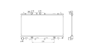 Radiator racire Subaru Legacy/Outback, 2003-2009, Motorizare 3, 0 H6 180kw Benzina, tip climatizare Cu/fara AC, cutie automata, diametru intrare/iesire 28/40mm, dimensiune 690x350x16mm, Cu lipire fagure prin brazare, KOYO