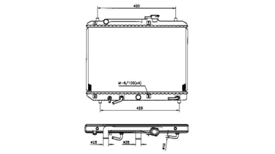 Radiator racire Suzuki Baleno (Eg), 03.1995-05.2002, Motorizare 1, 3 63kw; 1, 6 72kw Benzina, tip climatizare Cu/fara AC, cutie automata tip Denso, diametru intrare/iesire 25/25mm, dimensiune 525x350x16mm, Cu lipire fagure prin brazare, Aftermarket