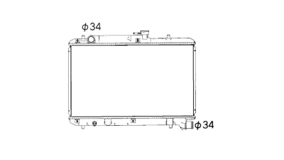 Radiator racire Suzuki Baleno (Eg), 03.1996-05.2002, Motorizare 1, 8 89kw Benzina, tip climatizare Cu/fara AC, cutie Manuala, diametru intrare/iesire 34/34mm, dimensiune 598x350x26mm, Cu lipire fagure prin brazare, Aftermarket