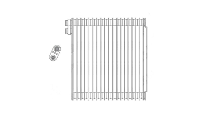 Evaporator aer conditionat Suzuki Liana, 2001-2007 motor 1.6, 2.0; 2.3 benzina; 1.4 DDiS, diesel, full aluminiu brazat, 255x235x58 mm, iesire 15, 4 mm, intrare 18, 2 mm, tehnologie cu curgere paralela, 