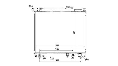 Radiator racire Suzuki Grand Vitara (Ft/Gt), 01.1998-05.2003 Motor 2, 0 Td 68kw Diesel, tip climatizare Cu/fara AC, cutie automata, dimensiune 518x425x25mm, Cu lipire fagure prin brazare, Aftermarket