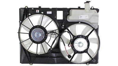 GMV radiator electroventilator Lexus RX, 2004-2009, RX350, motor 3.5 V6, benzina, cutie automata, cu AC, 335/335 mm; 3 pini, Versiunea SUA; cu modul de control electronic, 