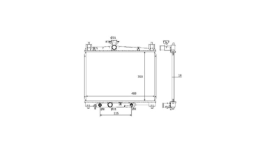Radiator racire Toyota Yaris (Xp10), 10.2001-09.2005 Motorizari 1, 0 50kw Benzina, tip climatizare Cu/fara AC, cutie automata, diametru intrare/iesire 31/31mm, dimensiune 488x350x16mm, Cu lipire fagure prin brazare, KOYO
