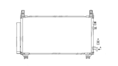 Condensator climatizare OEM/OES Toyota Yaris TS (XP90), 01.2007-12.2011, motor 1.8, 97 kw benzina, cutie manuala, full aluminiu brazat, 710(688)x345 (325)x16 mm, cu uscator si filtru integrat