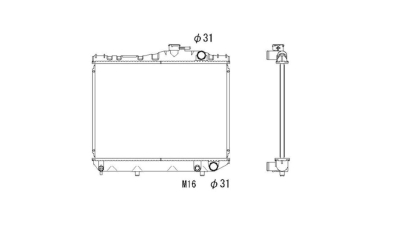 Radiator racire Toyota Tercel, 1982-1986, Motorizare 1, 3 48kw; 1, 5 50kw Benzina, cutie Manuala, dimensiune 488x352x16mm, Cu lipire fagure prin brazare, Aftermarket