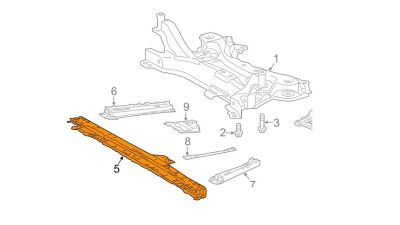 Trager panou central inferior Toyota Auris (E15), 03.2007-04.2010; Avensis (T27), 10.2008-01.2012; Verso (R20), 03.2009-03.2013, Fata, sub radiator, Aftermarket