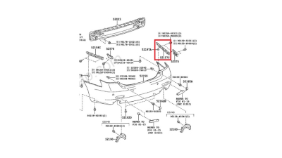 Suport bara de protectie Toyota Camry (Xv40), 2007-09.2011, Spate, partea Dreapta, lungime, Aftermarket