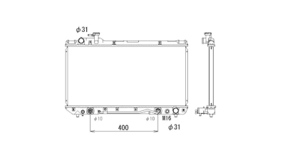 Radiator racire Toyota Rav-4 (Xa10), 04.1994-09.1997, Motorizare 2.0 95kw Benzina, tip climatizare Cu/fara AC, cutie automata, tip Toyo, diametru intrare/iesire 31/31mm, dimensiune 710x350x25mm, Cu lipire fagure prin brazare, Aftermarket