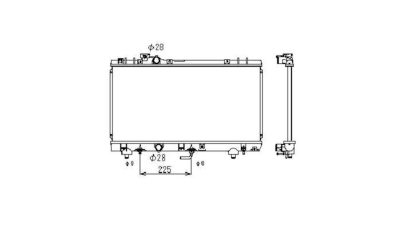 Radiator racire Toyota Paseo, 02.1996-12.1999 Motor 1, 5 66kw, Toyota Tercel, 12.1994-1999 Motor 1, 5 68kw Cu/Fara Ac Benzina, tip climatizare Cu/fara AC, cutie automata, tip Denso, diametru intrare/iesire 28/28mm, dimensiune 638x325x16mm, Cu lipire fagur