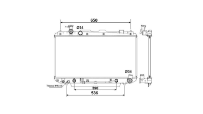 Radiator racire Toyota Rav-4 (Xa20) 06.2001-10.2005 Motor 2, 0 110kw Benzina, tip climatizare Cu/fara AC, cutie automata, tip Toyo, diametru intrare/iesire 34/34mm, dimensiune 745x375x16mm, Cu lipire fagure prin brazare, Aftermarket