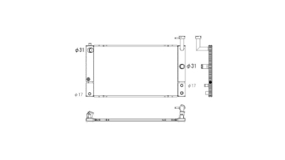 Radiator racire Toyota Prius (Nhw20), 08.2003-03.2006 Motor 1, 5 57/82kw Benzina, tip climatizare Cu/fara AC, cutie automata, dimensiune 600x351x16mm, Full Aluminium Brazed, KOYO