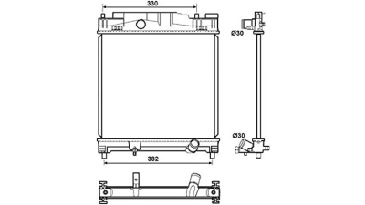 Radiator racire Toyota Iq (Aj1), 09.2008-, Motorizare 1.0 50kw; 1, 33 72kw Benzina, tip climatizare cu/fara AC, cutie M/A, dimensiune 394x375x16mm, Cu lipire fagure prin brazare, Aftermarket