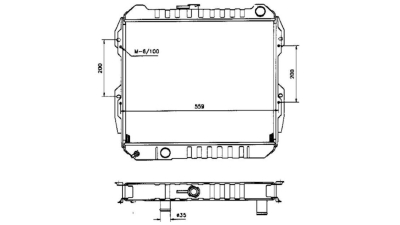 Radiator racire Toyota Hilux (Yn100), 08.1983-08.1984, Motorizare 2, 2 D 46kw Diesel, cutie Manuala, dimensiune 514x385x48mm, Cooper core/Brass Tank, Aftermarket