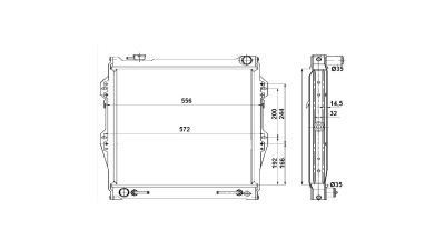 Radiator racire Toyota 4-Runner, 08.1989-11.1995, Motorizare 3, 0 V6 105kw Benzina, cutie Manuala; diametru intrare/iesire 35/35mm, dimensiune 528x473x36mm, Cooper core/Brass Tank, Aftermarket