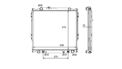 Radiator racire Toyota Land Cruiser 90 (Fj90), 1996-2002, Motorizare 3, 0 Td 92/120kw Diesel, dimensiune 638x575x27mm, Cu lipire fagure prin brazare, Aftermarket