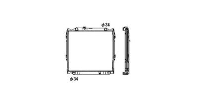 Radiator racire Toyota Land Cruiser 100, 01.1998-2007 4,2 Td 123kw; Benzina, Automat, Cu/fara AC, tip Denso, diametru intrare/iesire 34/34mm, 638x575x26, Cu lipire fagure prin brazare Aftermarket