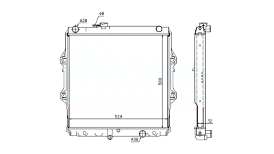 Radiator racire Toyota Hilux, 07.2001 -07.2005, Motorizare 2, 5 D-4d 75kw Diesel, cutie Manuala, dimensiune 528x500x32mm, Cu lipire fagure prin brazare, Aftermarket