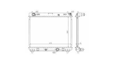 Radiator racire Subaru Trezia, 01.2009- Motor 1, 4 D 66kw, Toyota Urban Cruiser, 01.2009-2015/Toyota Verso-S, 11.2010- Motor 1, 4 D-4d 66kw Diesel, tip climatizare Cu/fara AC, cutie Manuala, dimensiune 503x350x16mm, Cu lipire fagure prin brazare, KOYO