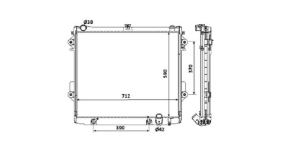 Radiator racire Toyota Land Cruiser V8 200 (Fj200), 08.2007- Motor 4, 7 V8 212kw Benzina, tip climatizare Cu/fara AC, cutie automata, dimensiune 709x591x42mm, Cu lipire fagure prin brazare, Aftermarket