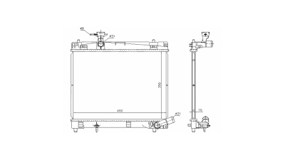 Radiator racire Toyota Yaris (Xp130), 10.2012- 1,3 74kw ; Verso-S 2010- 1,33 73kw Benzina, Manual, Cu/fara AC, 478x350x16, Cu lipire fagure prin brazare Aftermarket