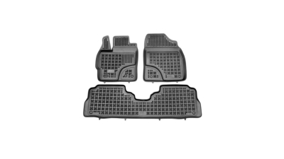 Set covorase auto din cauciuc TOYOTA PRIUS+ (XW30), 01.2012-, presuri tip tavita, negru